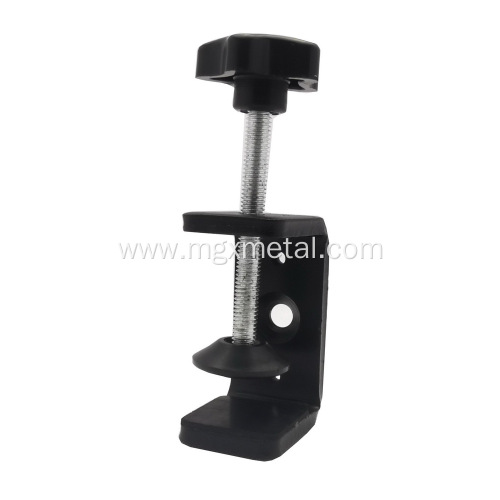 Screen Divider Clamp Black Coated Metal Steel Table Desk Gooseneck Clamps Factory